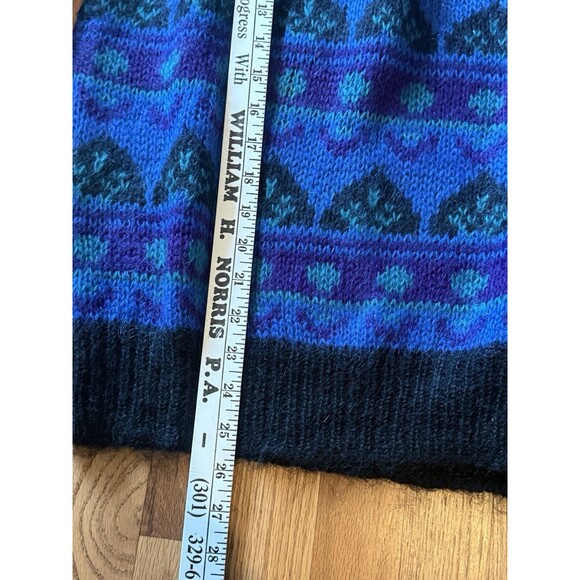 Vintage 90s Gallagher Women's Med Mohair Wool Blend Pull Over Sweater Purple - Picture 6 of 8